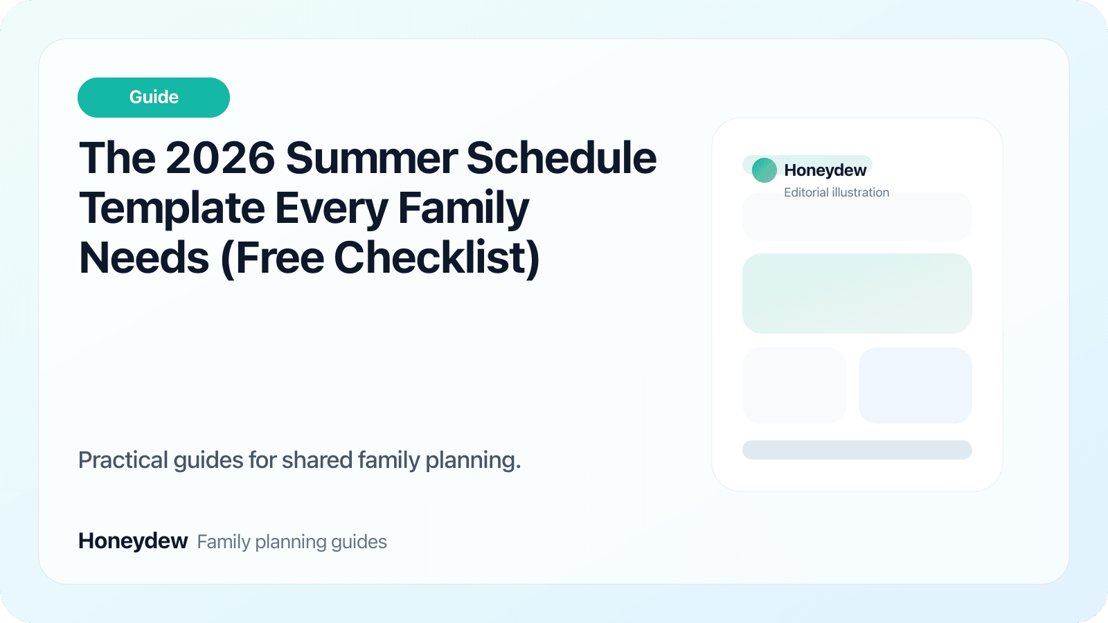 The 2026 Summer Schedule Template Every Family Needs (Free Checklist)