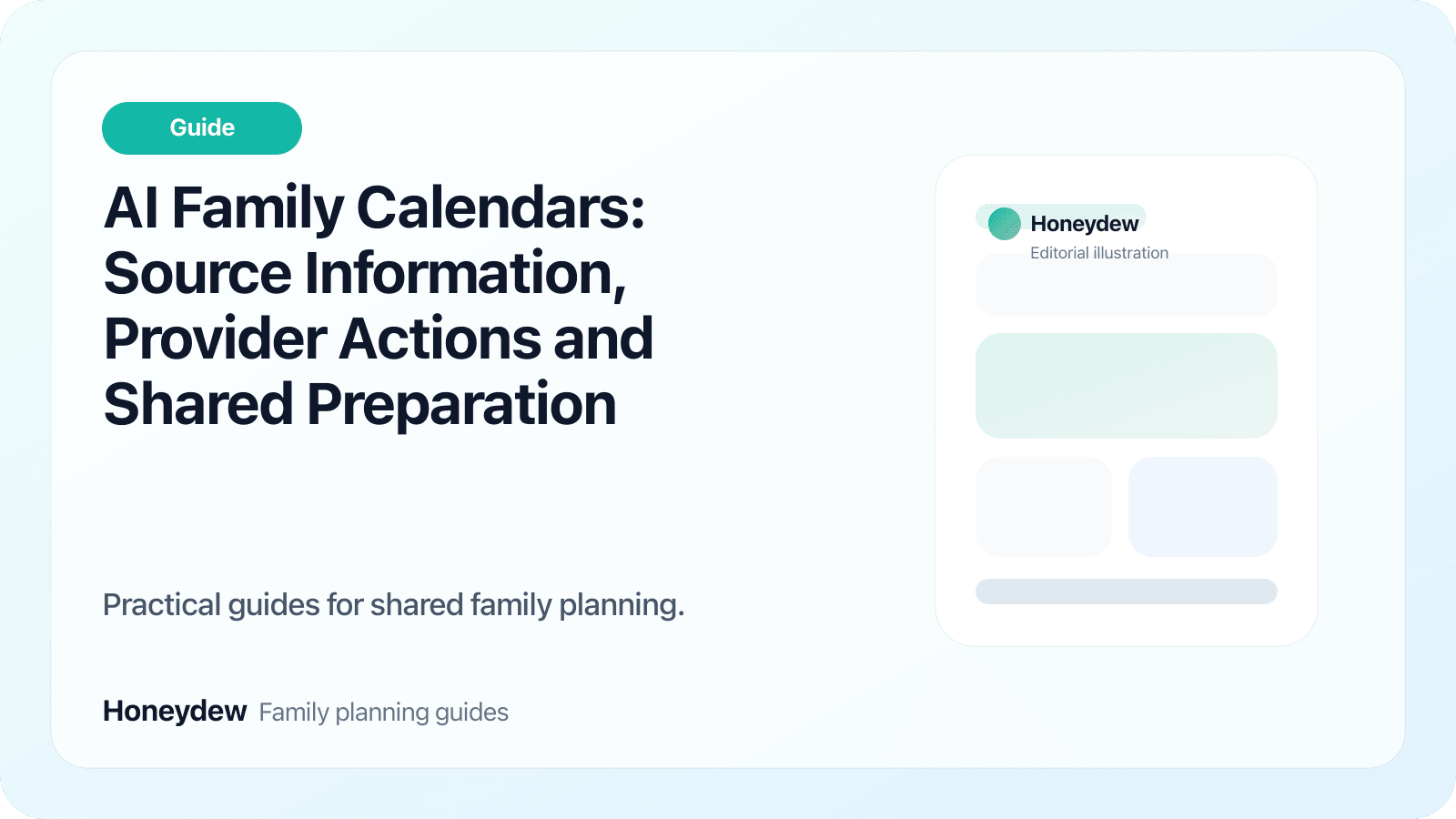 AI Family Calendars: Source Information, Provider Actions and Shared Preparation