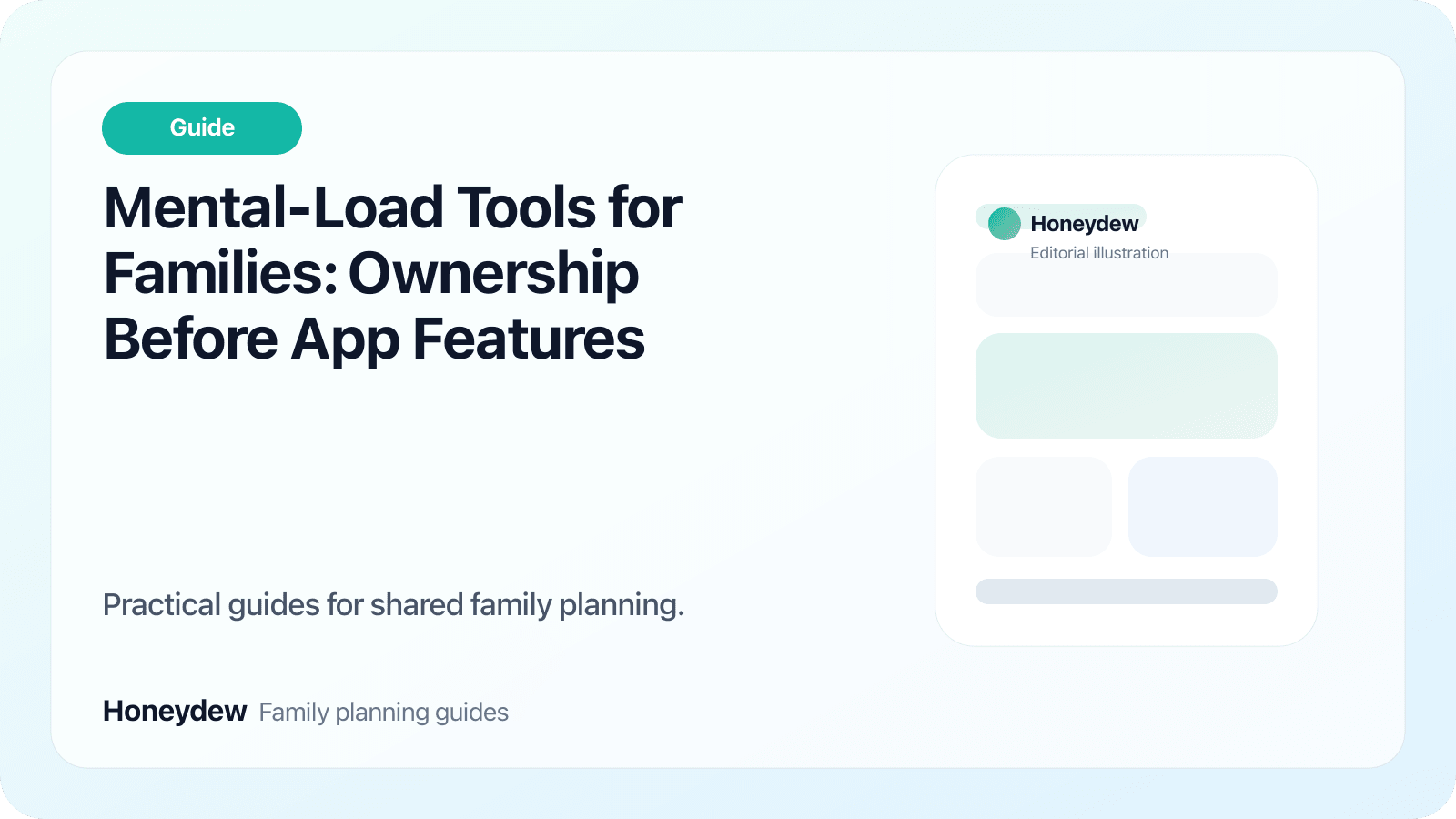 Mental-Load Tools for Families: Ownership Before App Features