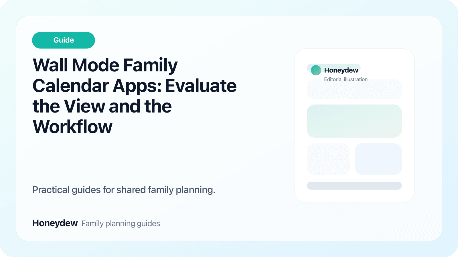 Wall Mode Family Calendar Apps: Evaluate the View and the Workflow