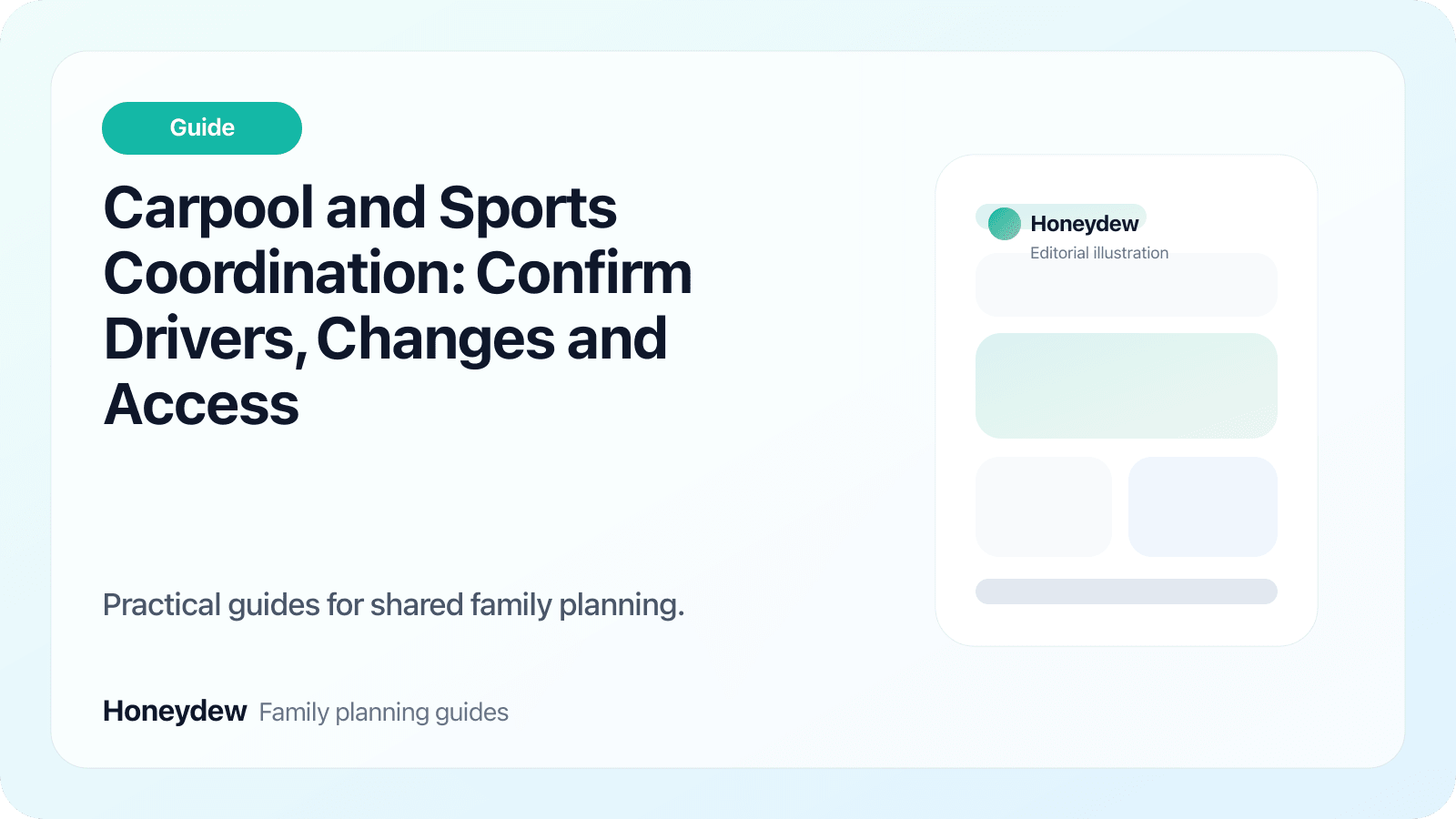 Carpool and Sports Coordination: Confirm Drivers, Changes and Access
