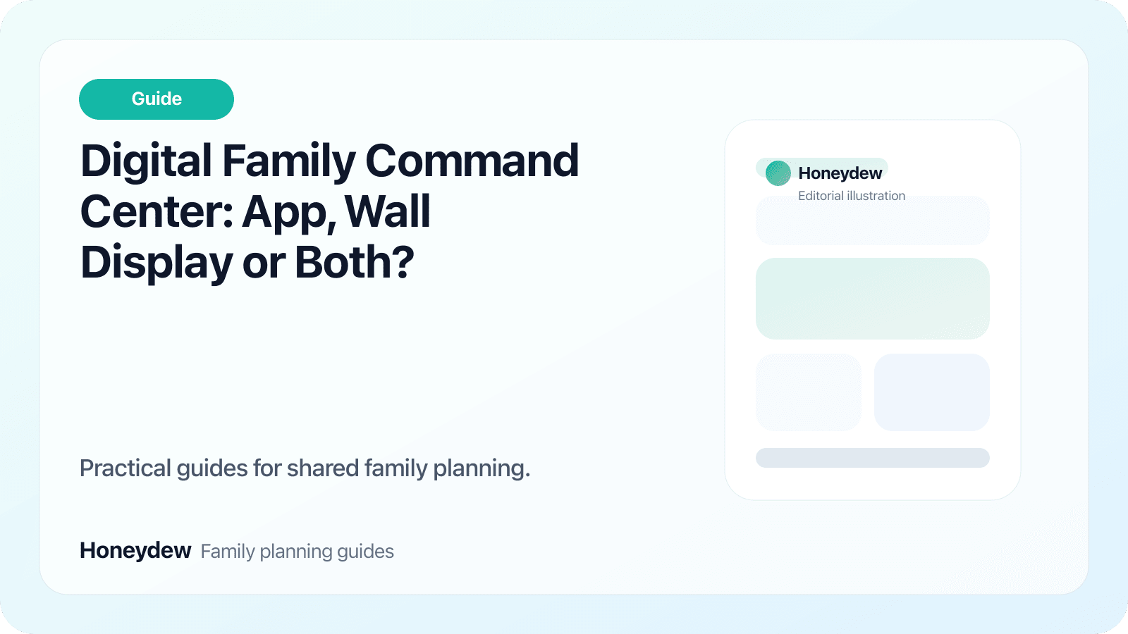 Digital Family Command Center: App, Wall Display or Both?