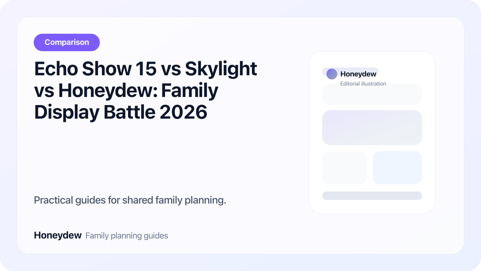 Echo Show 15 vs Skylight vs Honeydew: Family Display Battle 2026