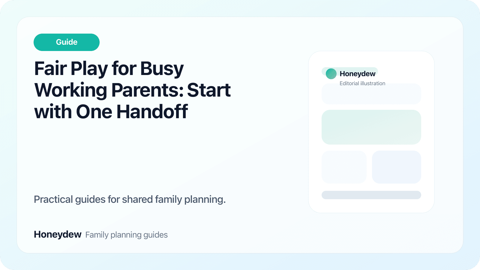 Fair Play for Busy Working Parents: Start with One Handoff