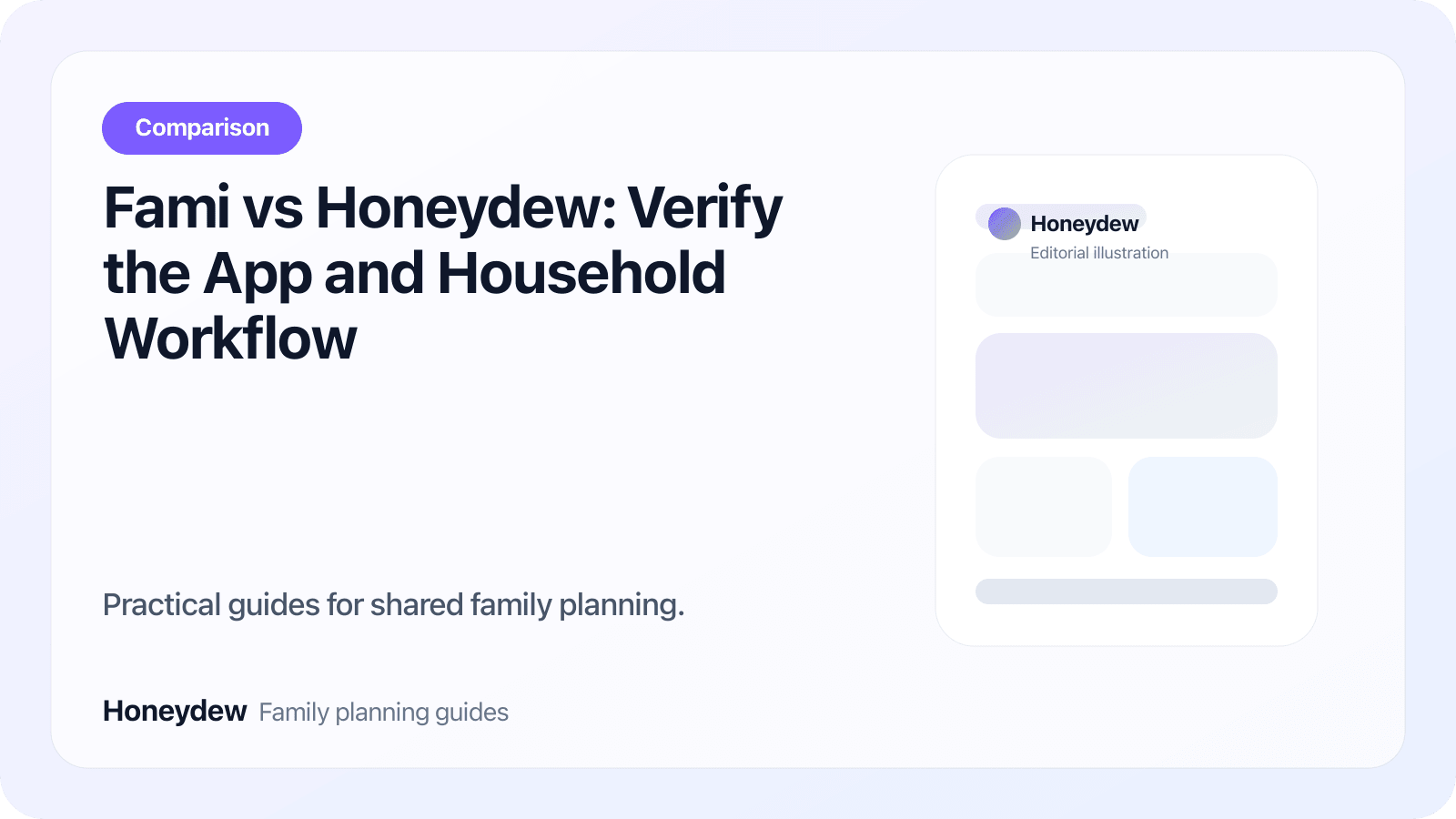 Fami vs Honeydew: Verify the App and Household Workflow