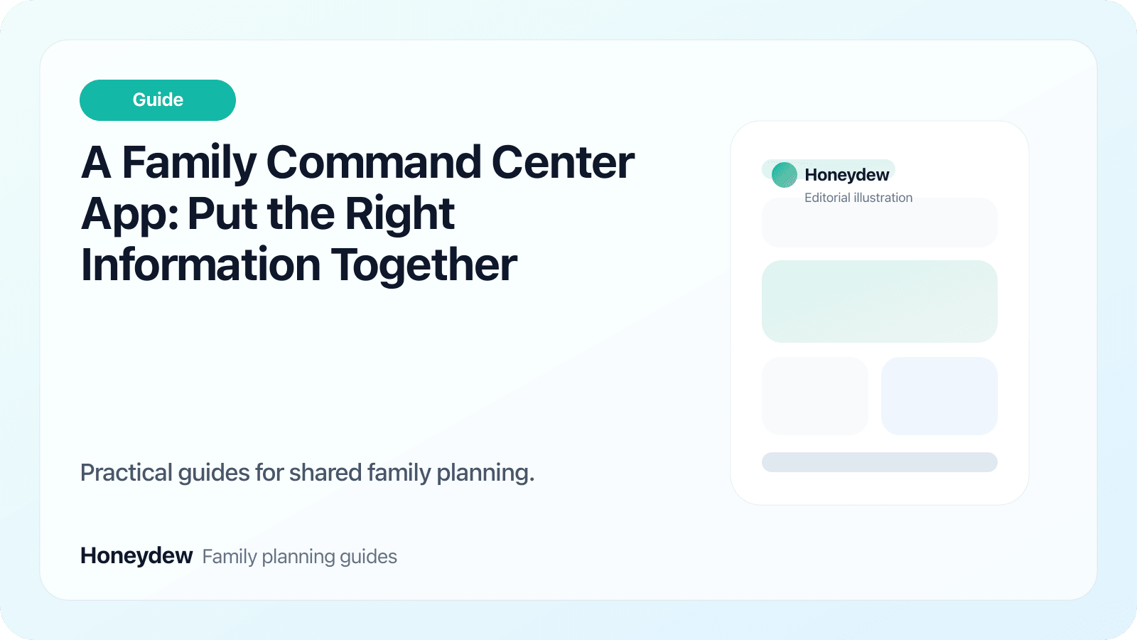A Family Command Center App: Put the Right Information Together