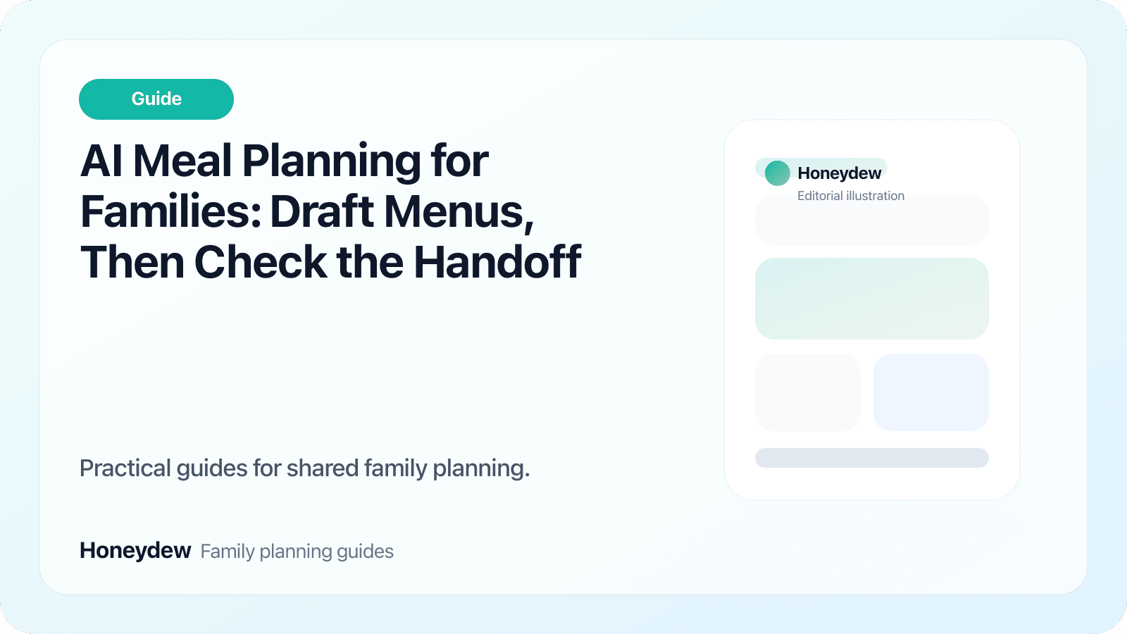 AI Meal Planning for Families: Draft Menus, Then Check the Handoff