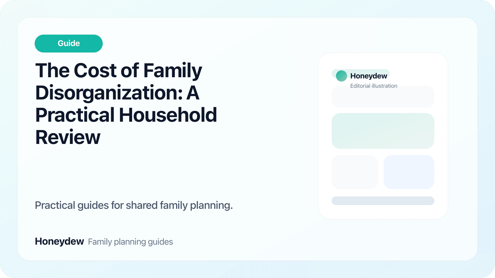 The Cost of Family Disorganization: A Practical Household Review