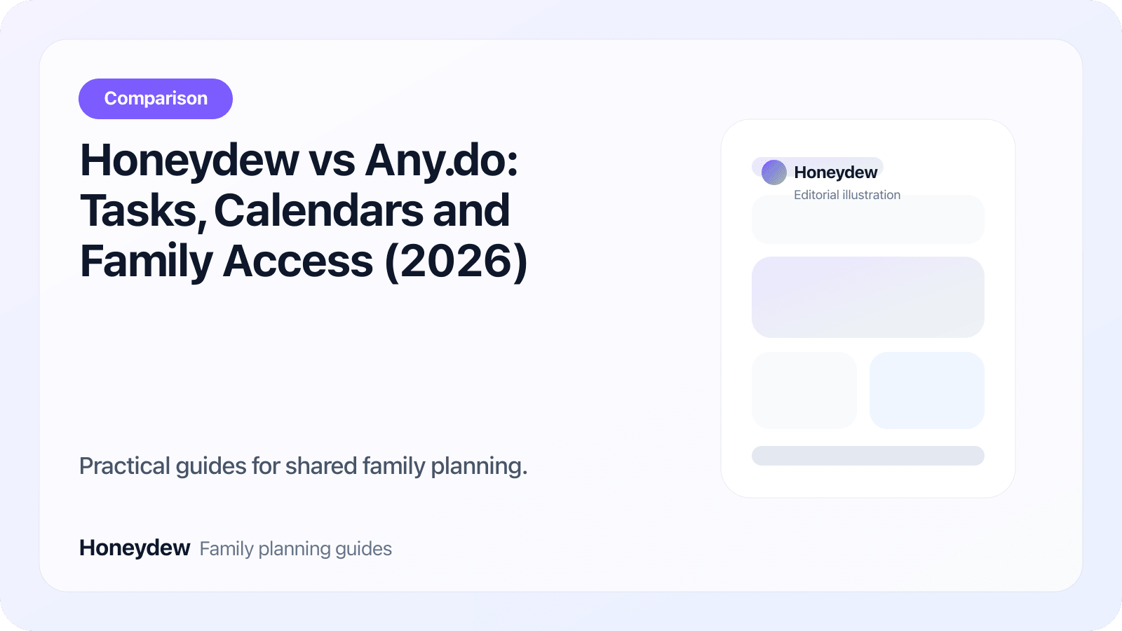Honeydew vs Any.do: Tasks, Calendars and Family Access (2026)