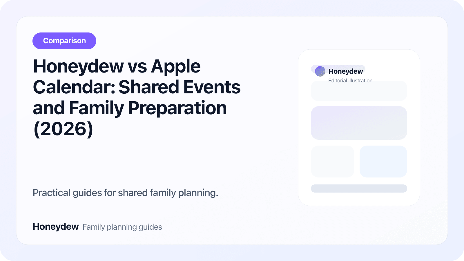 Honeydew vs Apple Calendar: Shared Events and Family Preparation (2026)