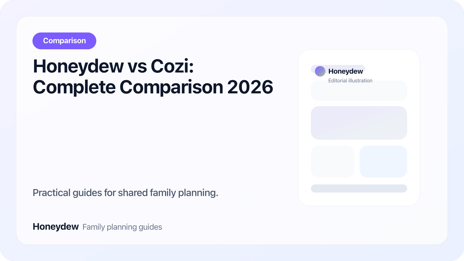 Honeydew vs Cozi: Complete Comparison 2026