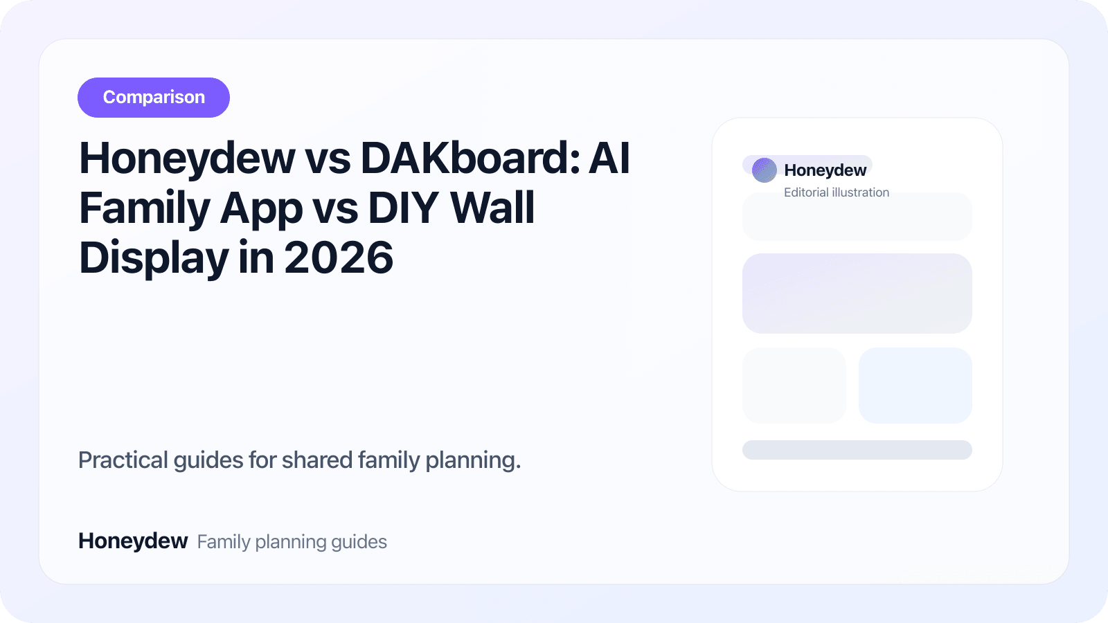 Honeydew vs DAKboard: AI Family App vs DIY Wall Display in 2026
