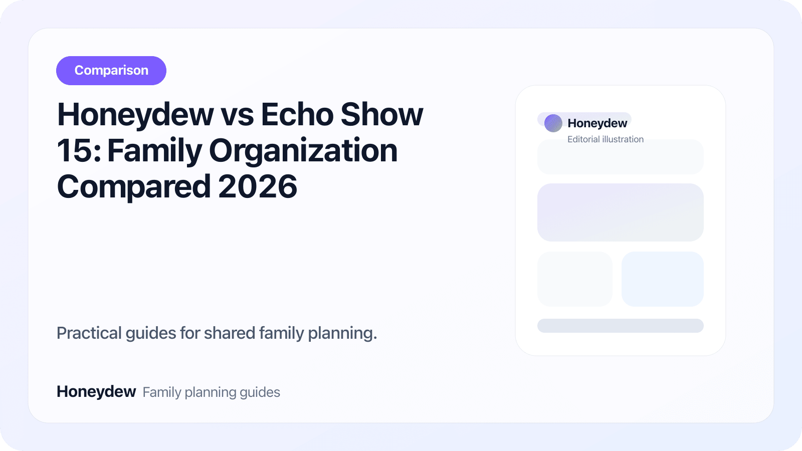Honeydew vs Echo Show 15: Family Organization Compared 2026