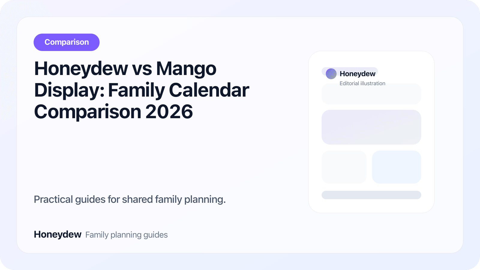 Honeydew vs Mango Display: Family Calendar Comparison 2026