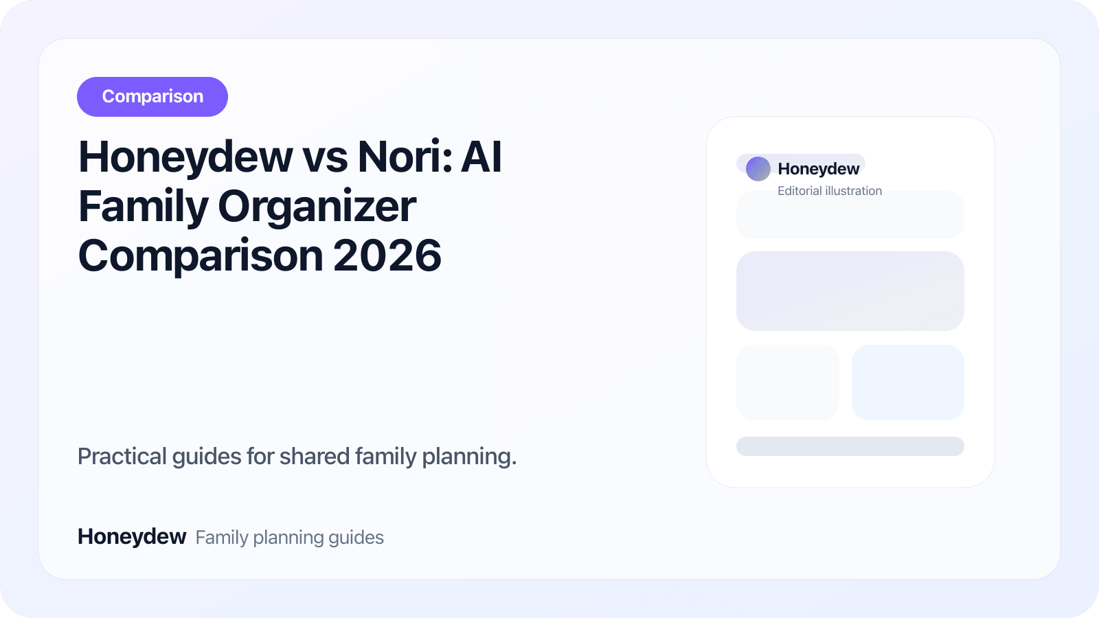Honeydew vs Nori: AI Family Organizer Comparison 2026