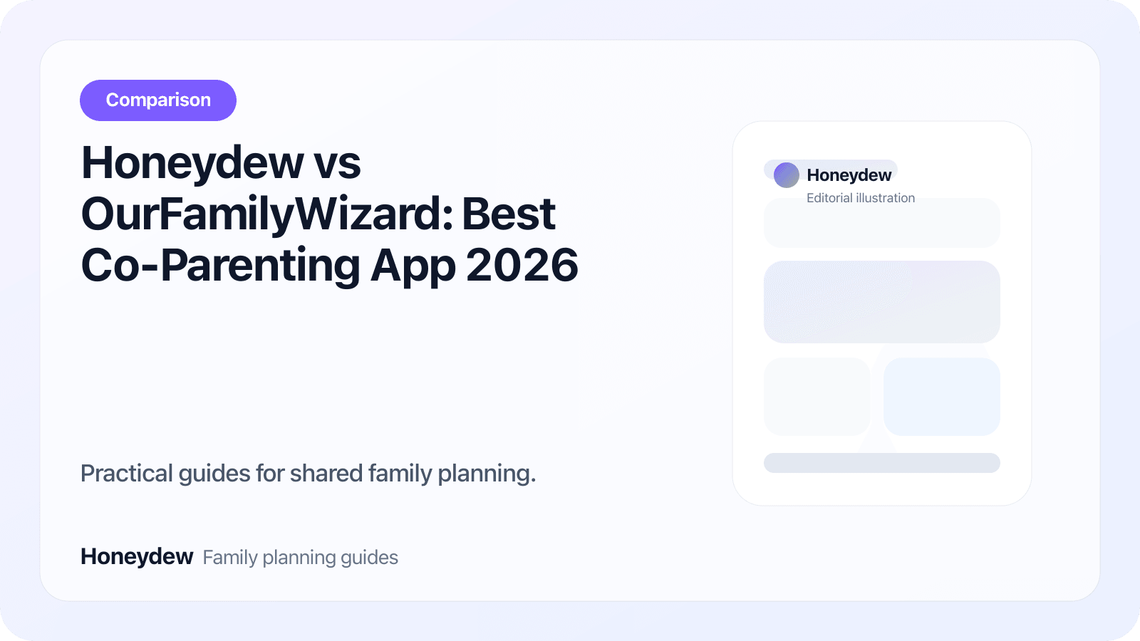 Honeydew vs OurFamilyWizard: Best Co-Parenting App 2026