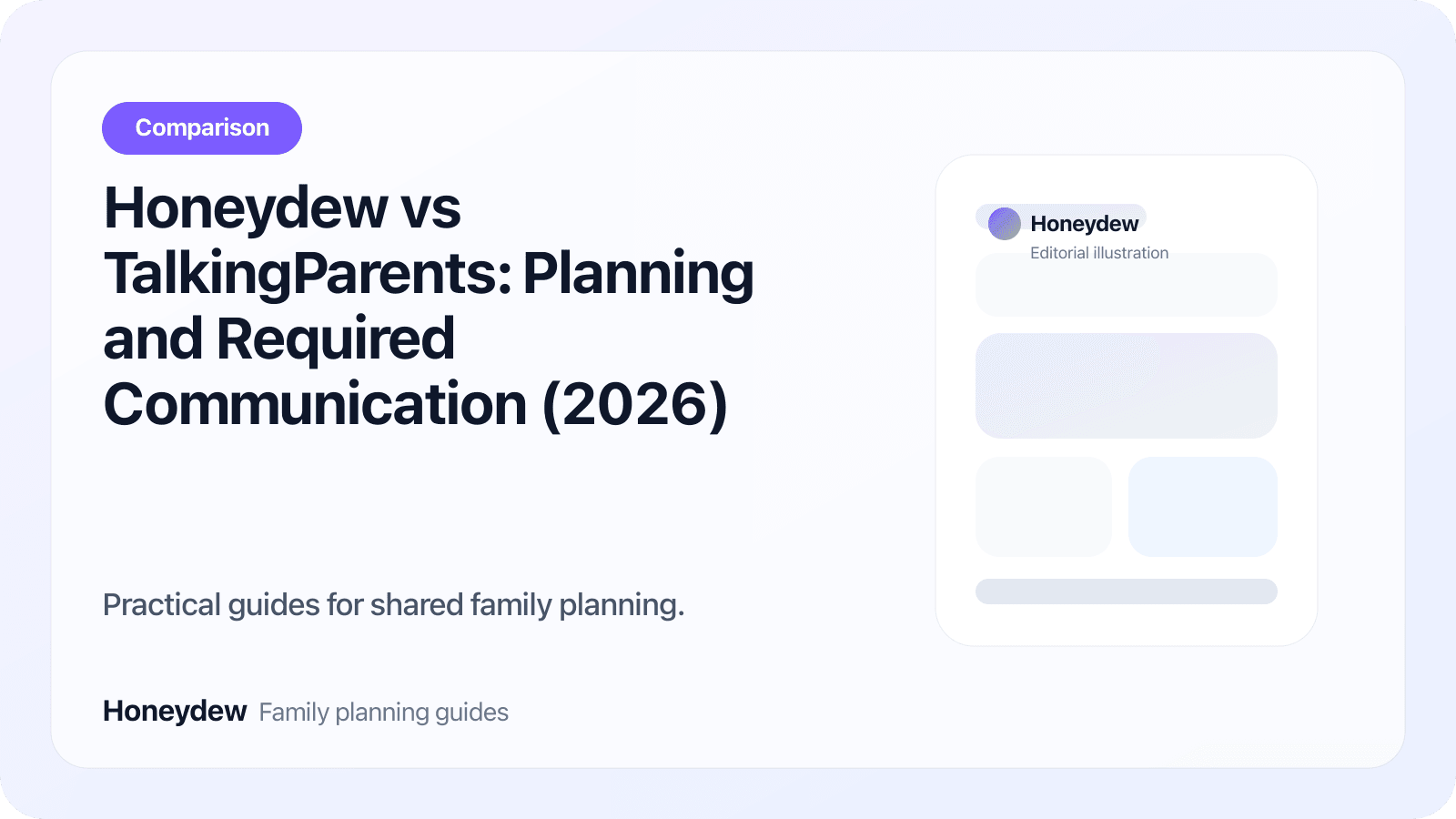 Honeydew vs TalkingParents: Planning and Required Communication (2026)