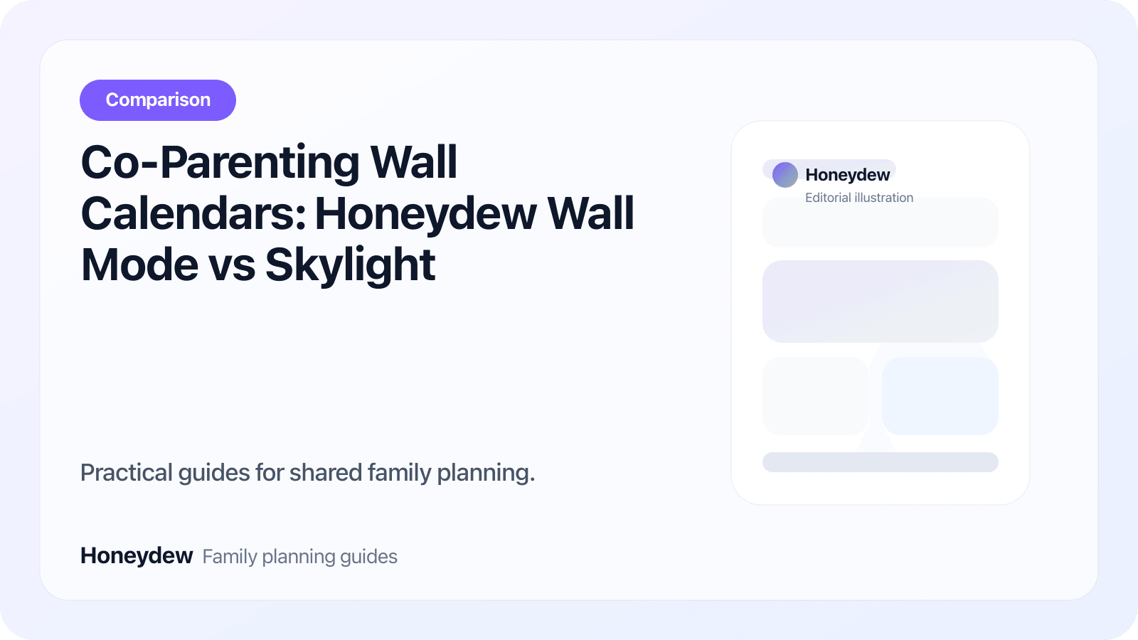 Co-Parenting Wall Calendars: Honeydew Wall Mode vs Skylight