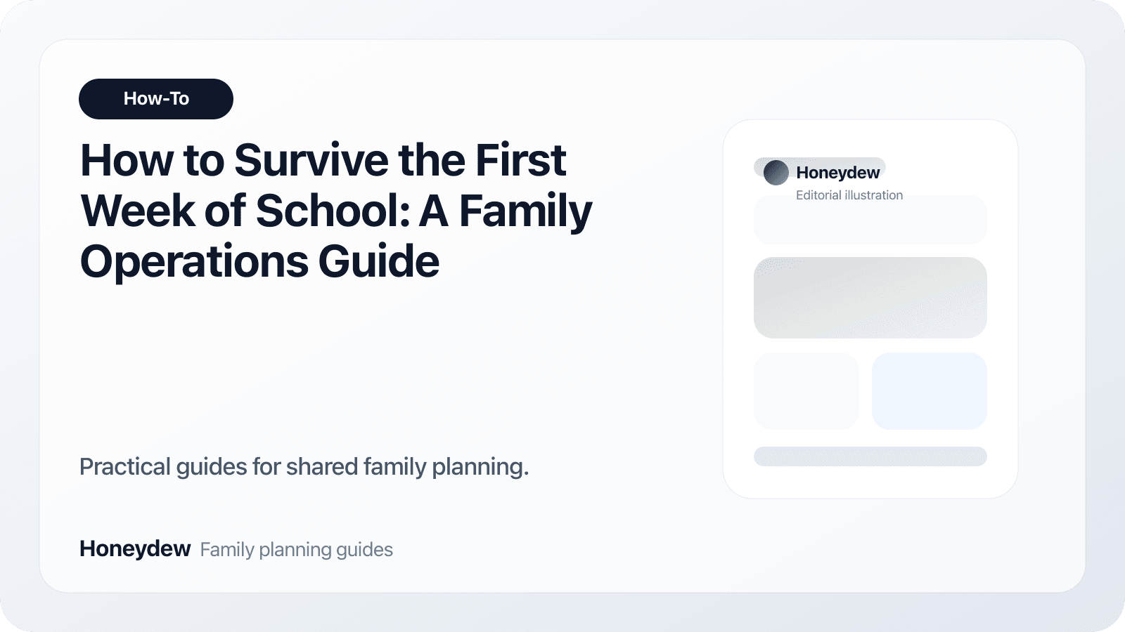 How to Survive the First Week of School: A Family Operations Guide
