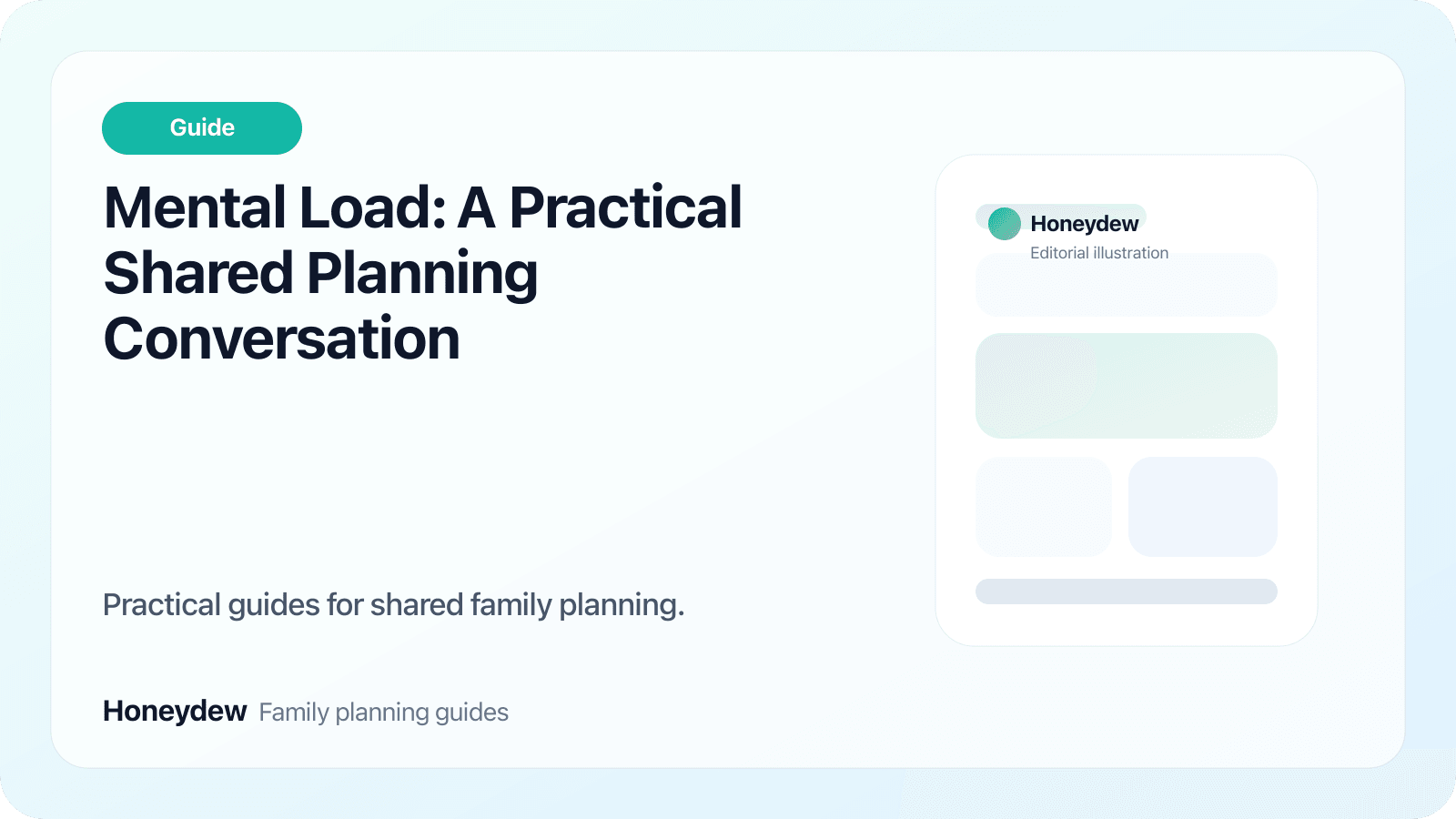 Mental Load: A Practical Shared Planning Conversation
