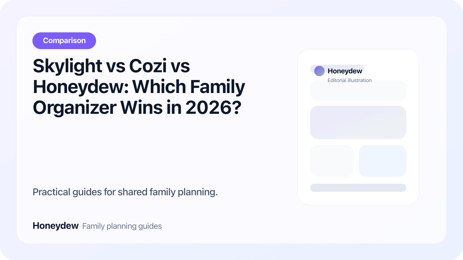 Skylight vs Cozi vs Honeydew: Which Family Organizer Wins in 2026?