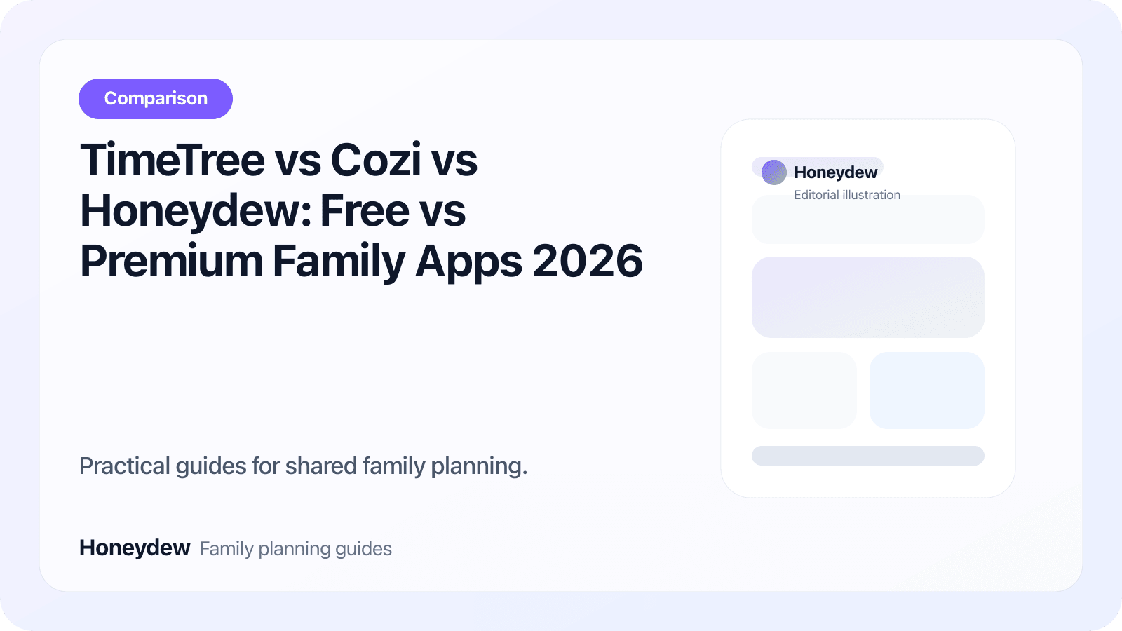 TimeTree vs Cozi vs Honeydew: Free vs Premium Family Apps 2026