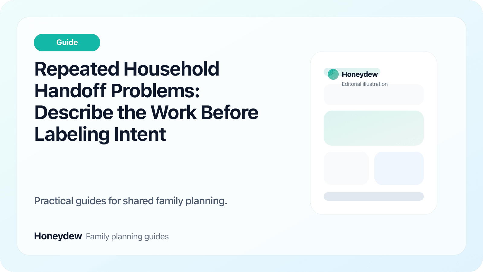 Repeated Household Handoff Problems: Describe the Work Before Labeling Intent